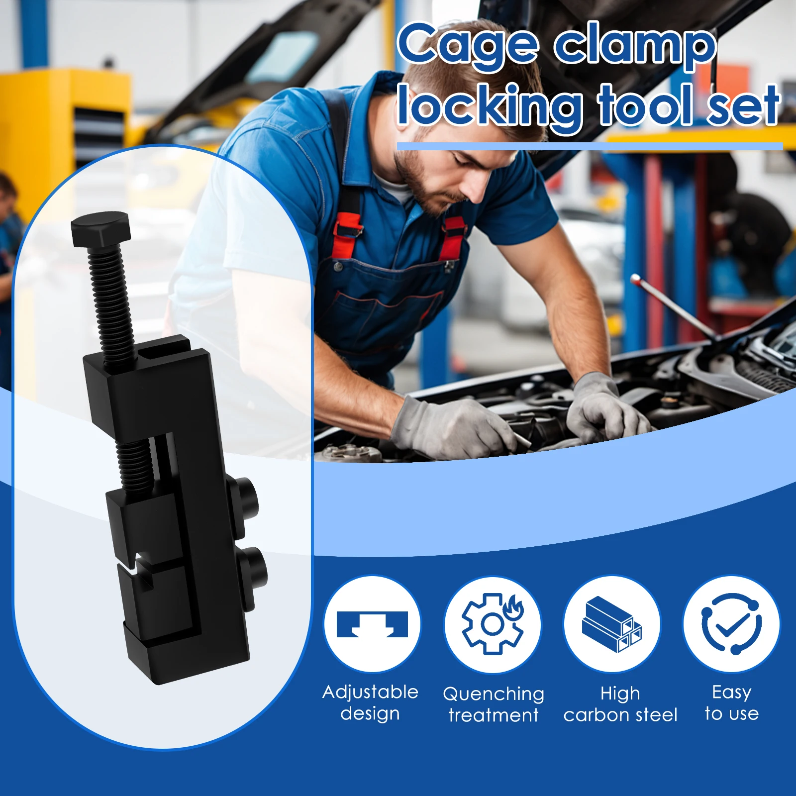 Drive Shaft Boot Clamping Tool Steel Ball Cage Clamp Locking Tool Precise Efficient Ball Lock Fastening Device for Car Accessory