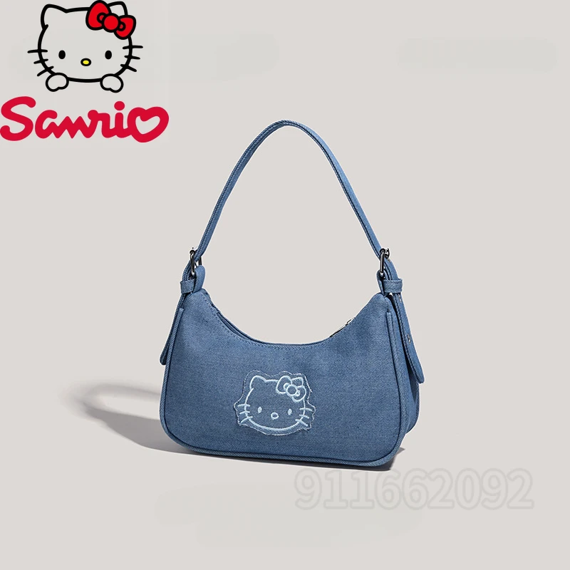 Sanrio Hello Kitty New Women's Shoulder Bag Luxury Brand Fashion Trend Women's Handbag Cartoon Cute Embroidery Women's Bag