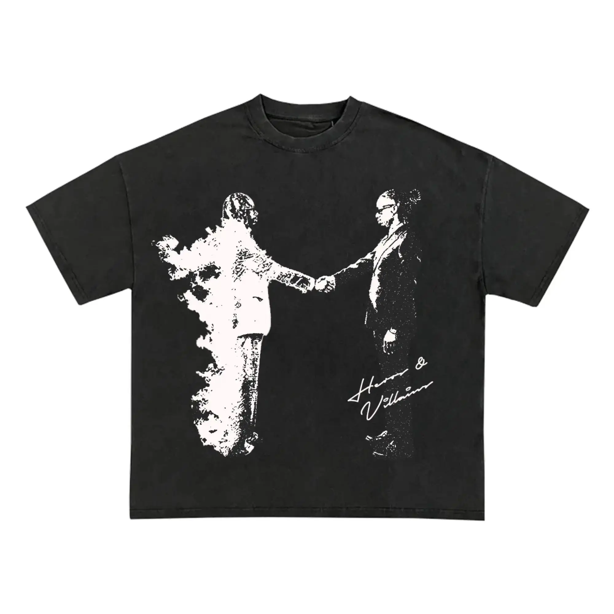 

Metro Boomin Heroes Villains Vintage Tee Men Women Ultra Slim Fit Nine Sve Length Henry irt Collar Youth Faion Tirt