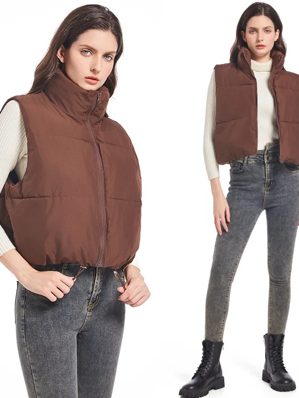 

Casual Zipper Vest Women's ket Lapel Flip Collar Leisure Zipper Vest Fem Faionable Summer Chinese Brandl Jaet