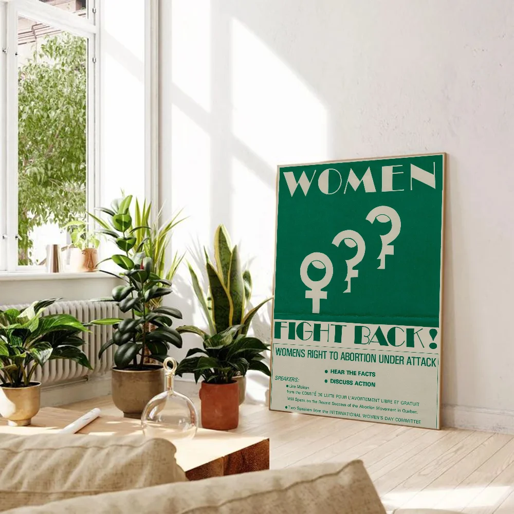 Abstract Feminist DIY Sticky Poster Vintage Room Bar Cafe Decor Home Decor