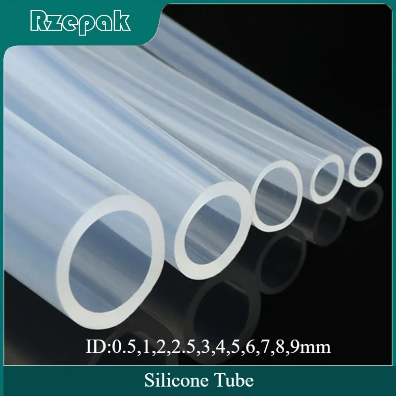 1M Food Grade Transparent Silicone Hose - ID 0.5-10mm, Flexible Nontoxic Clear Rubber Tube, Soft Silicone for Water & Food Use