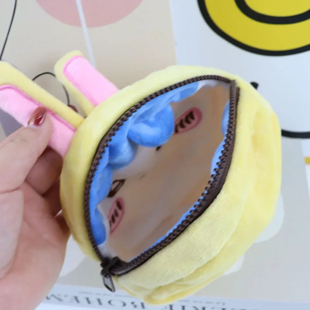 Plush Self  Anime Kawaii ハチワレ ちいかわ Coin Purse Large Capacity Double Sided Pencil Case Makeup Storage Bag Cartoon Gift