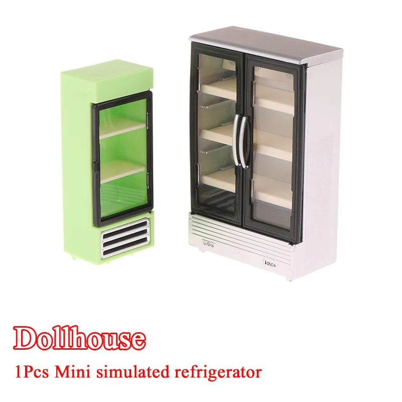 1/12 Dollhouse Simulation Refrigerator Freezer Model Dollhouse Mini Furniture Accessories Dolls House Decoration Toys