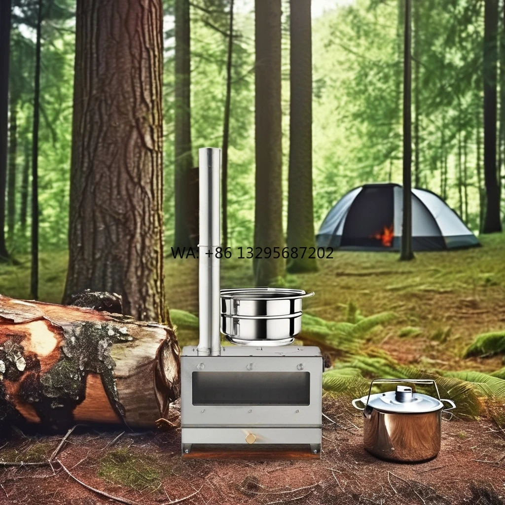 

Прочная уличная каминная палатка из нержавеющей стали, дровяная печь для кемпинга и пеших прогулок