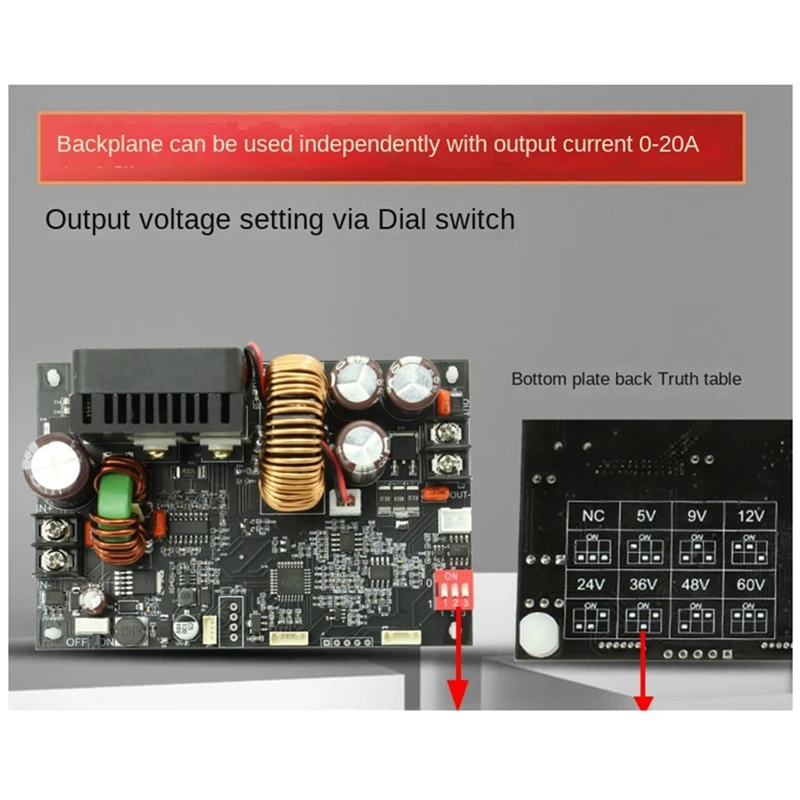 22A 1400W Buck Converter CC CV Step Downs Module LCD Adjustable Regulated Power Supply 5V 12V 24V 36V 48V