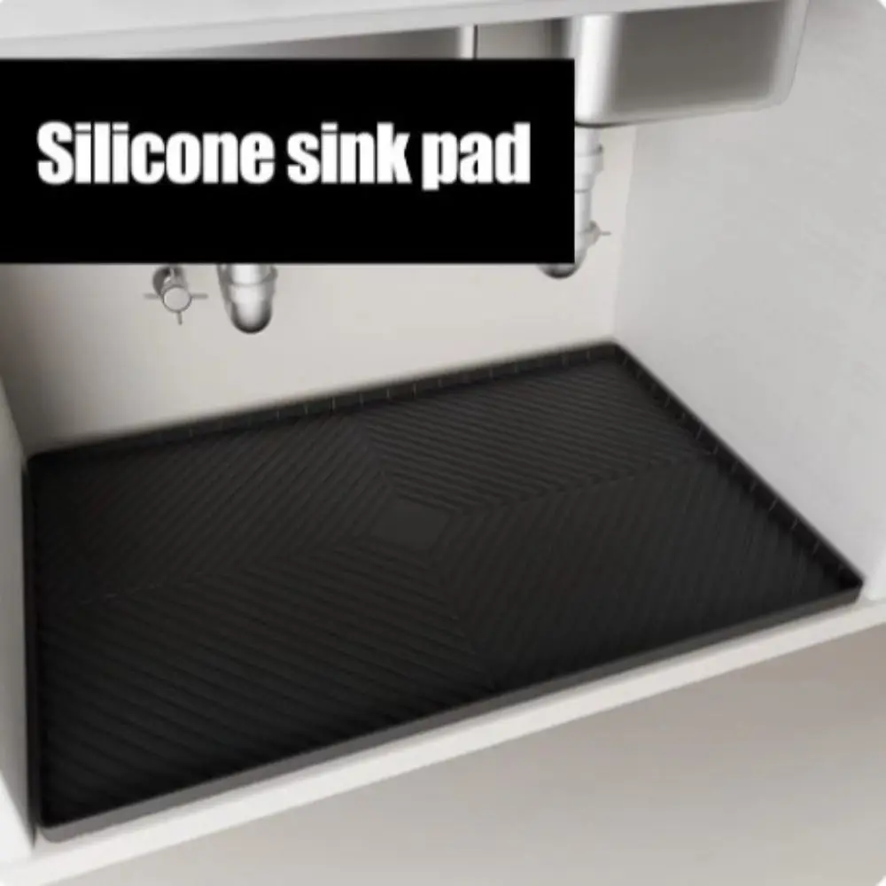 Waterproof Under Sink Mats Multi-functional Silicone Kitchen Drip-Tray Thicken Soft Washable Shelf Mats Bathroom Drawer
