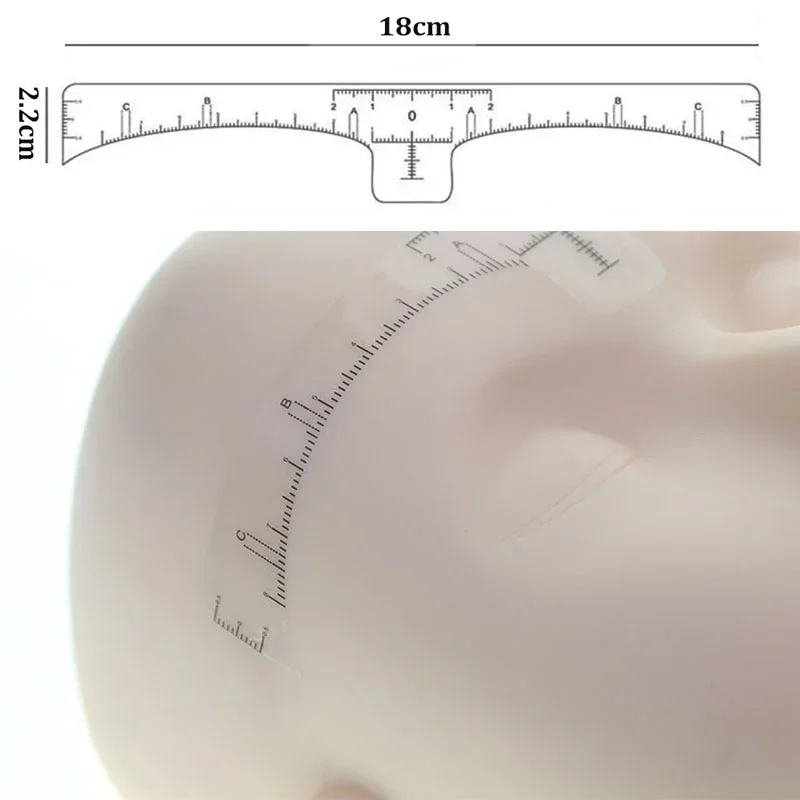 일회용 마이크로 블레이딩 눈썹 대형 눈금자 측정 마크 도구, 영구 메이크업 스티커, 문신 액세서리, 50 개