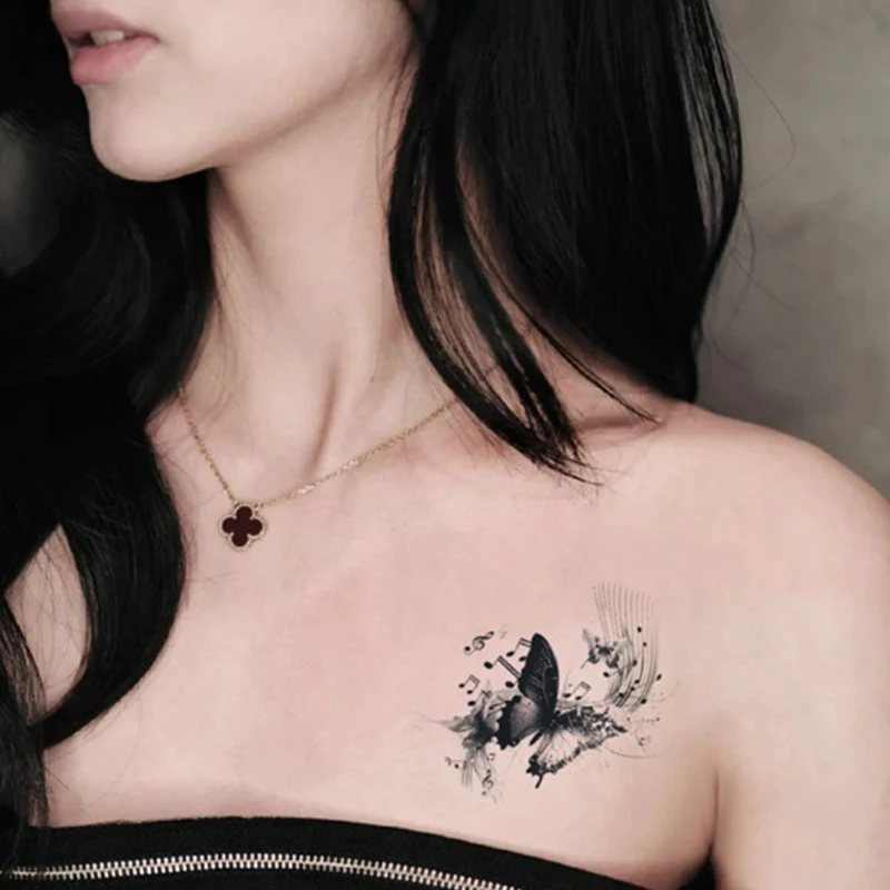 1 Sheet Waterproof Temporary Tattoo Sticker 3D Butterfly Herbal Fake Tattoo Transfer Tatoo Leg Arm Hand Foot For Women Body Art