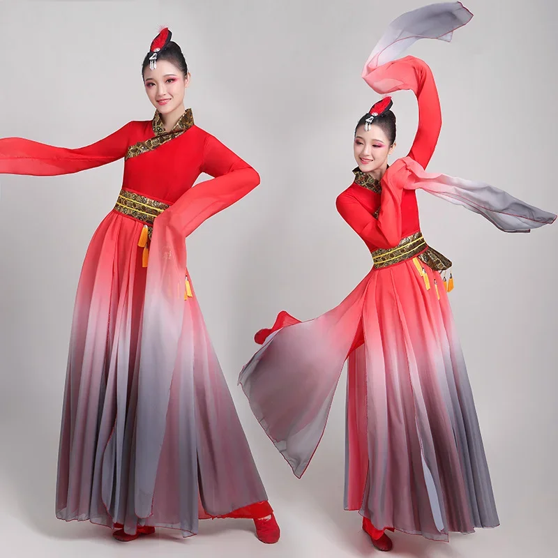 

Chinese Style Hanfu Classical Yangko Clothing Female Fan Dance National Performance Waist Drum Suit Traditional Yangko Dance