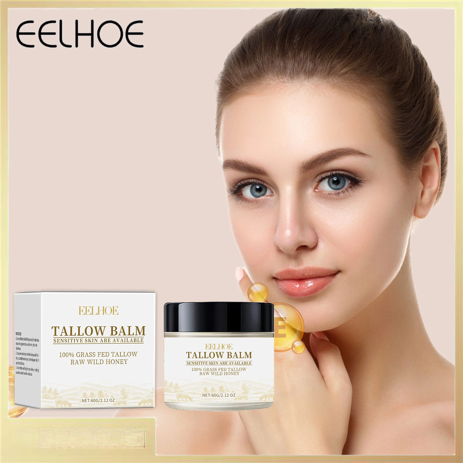 EELHOE Tallow Moisturizer Body Cream for Deep Moisturizing and Hydrating Skin with Anti-aging and Skin Firming Properties