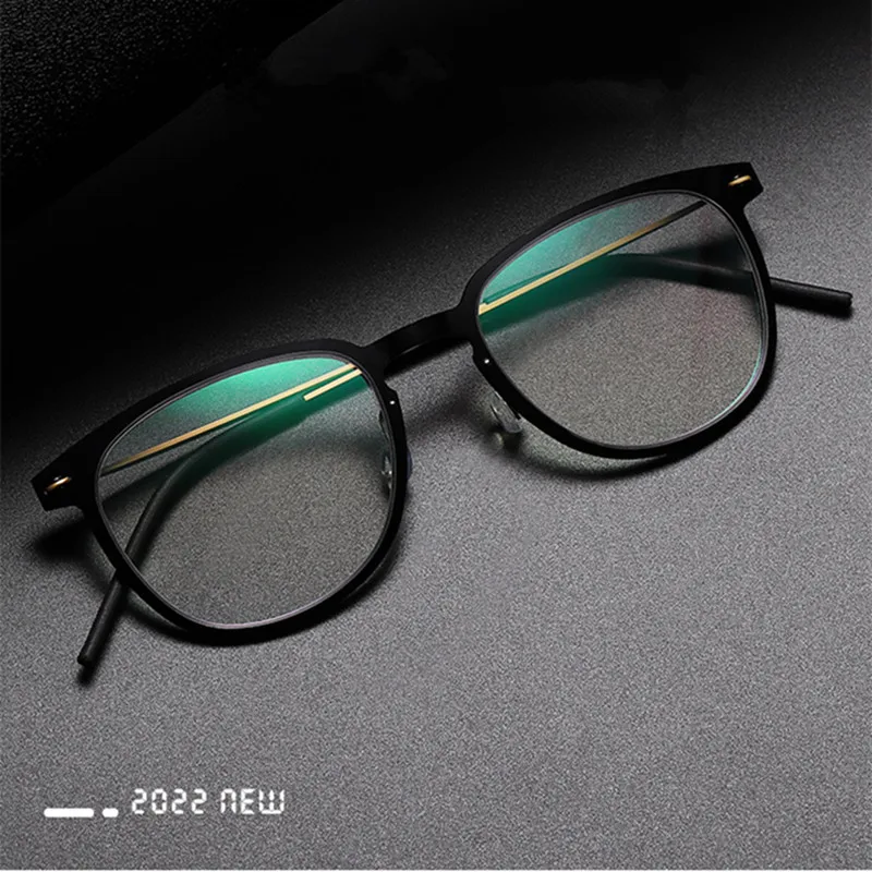 Denmark Brand Screwless Titanium Eyeglasses Optical Prescription Glasses Frame Round Ultralight Men Women Myopia Eyewear 6549