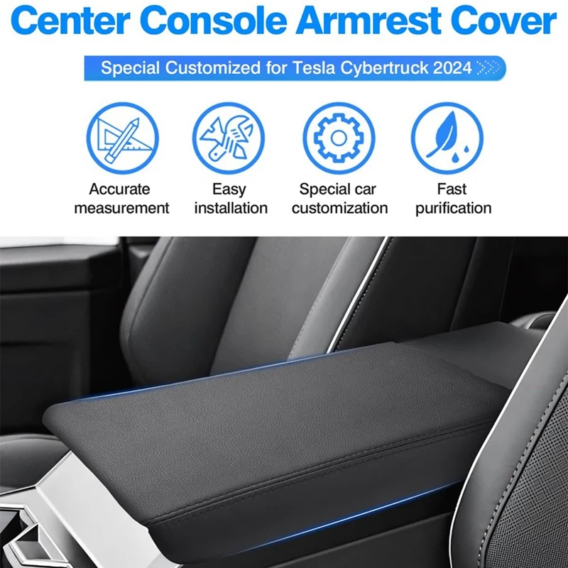 Center Console Cover For Tesla Cybertruck 2024 Accessories Armrest Cover Anti-Scratch Middle Console Pad Protector