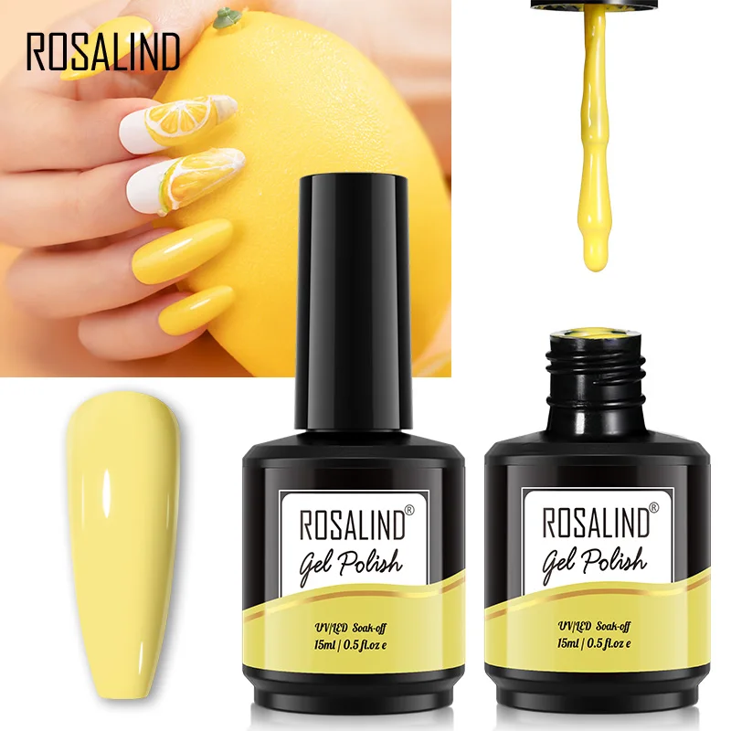 Rosalind 15Ml Gel Nagellak 46 Kleuren Vernis Hybrid Voor Manicure Ontwerp Nails Art Base Top Coat Nagellak uv Led Gel Polish