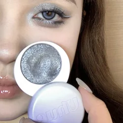 Uhue Single Eyeshadow Glitter Powder High Gloss Cream  Pearlescent Smoky Shimmer Fine Flash Longlasting Eye Shadow Makeup