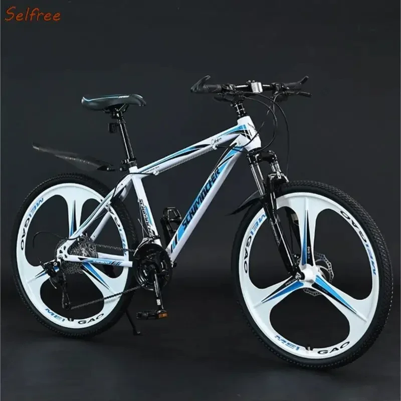 24/26Inch variable speed mountain bike shock absorption double disc brake off-road racing high carbon steel frame gravel Bicycle