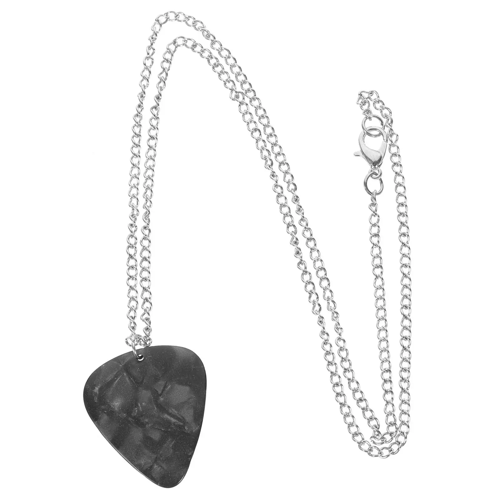 Collar con colgante de púa de guitarra de acero inoxidable, bien hecho, material resistente, amplia aplicación para guitarra, bajo, ukelele, estilo rockero