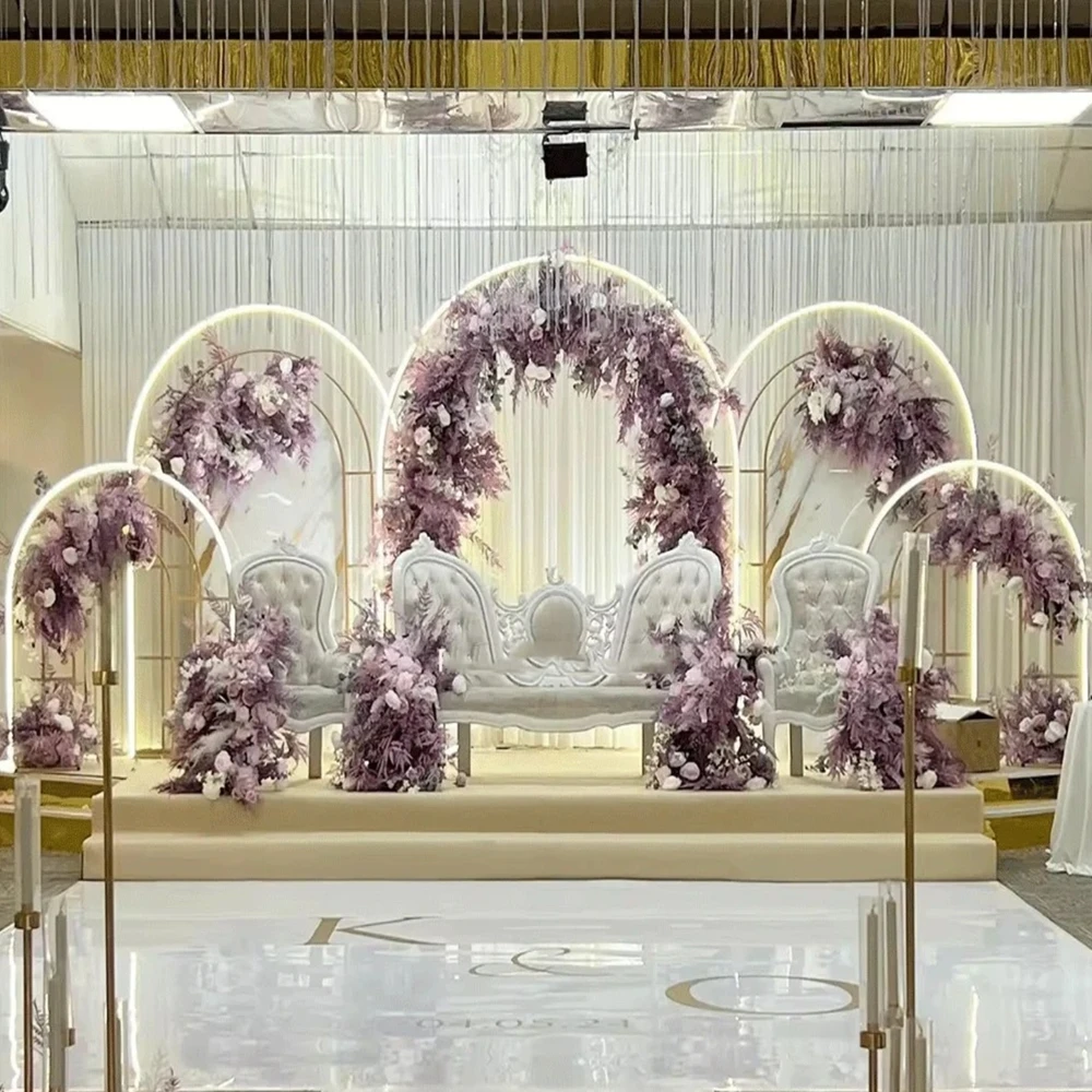 no light no flowers )New Design 5pcs Stage Background of Large floral flower frame  Background Wedding Decorations