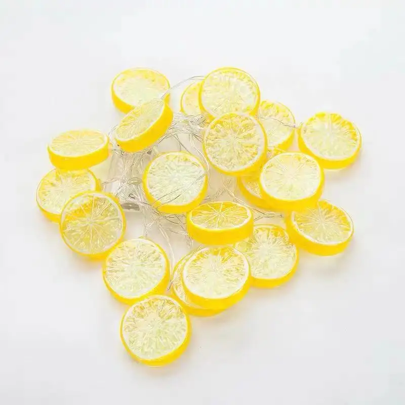 Fruit Lemon String Lights, 10 LED, 1.5m, Piscando, Guirlanda, Lâmpada de parede, Alimentado por pilhas, Interior, Iluminação Exterior, Luz Noturna