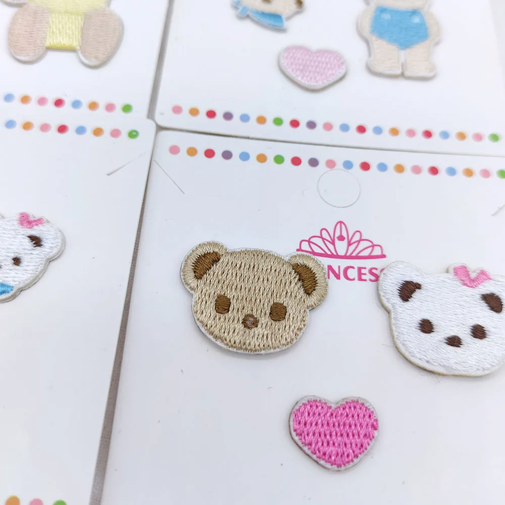 Cute Animal Bear Giraffe Elephant Self-adhesive Embroidery Patch Decorative Phone Case Bag Shoes Hats Clothing Scratch Patch