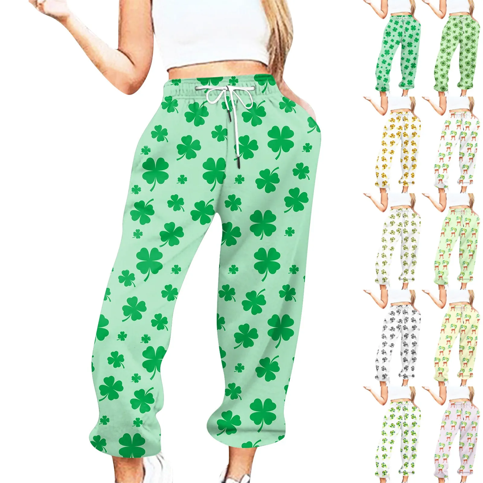 St. Patrick'S Day Casual Printed Casual Pants Women'S Stylish Loose Pants Available In A Variety Of Prints And Sizes 여성 겨울의류