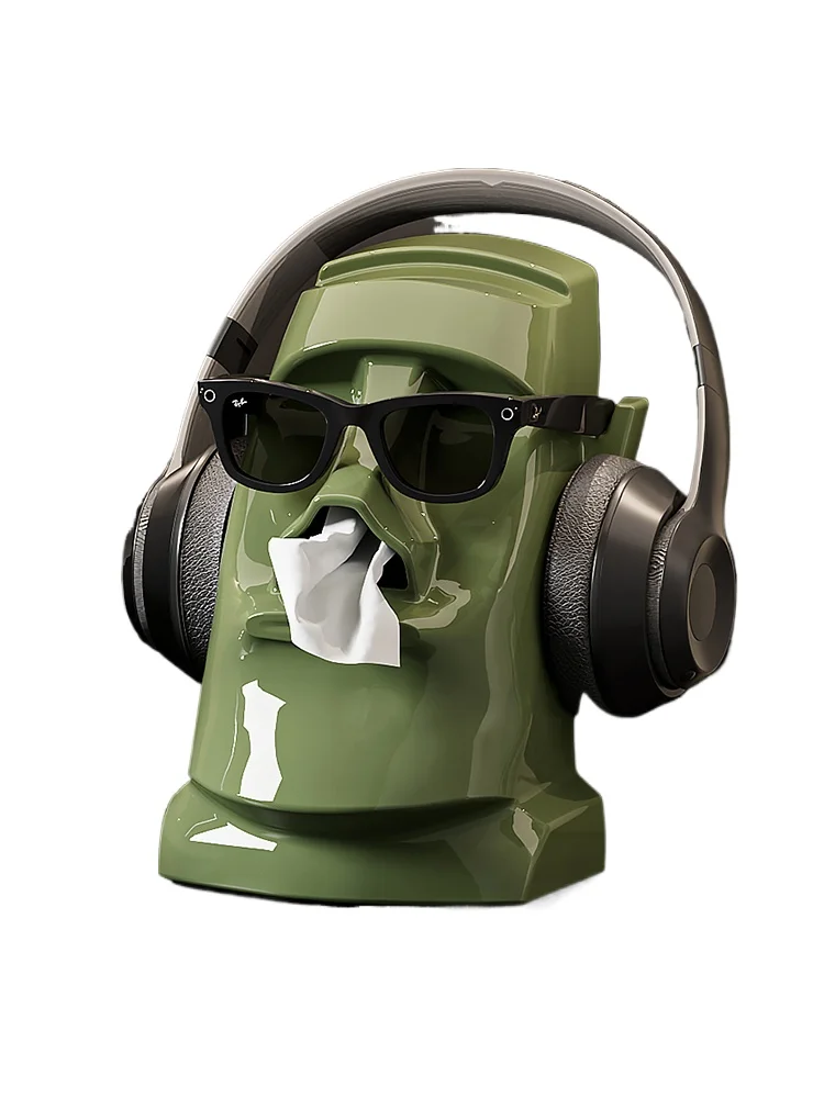 

Stone statue tissue box living room light luxury creative home coffee table napkin storage advanced sense