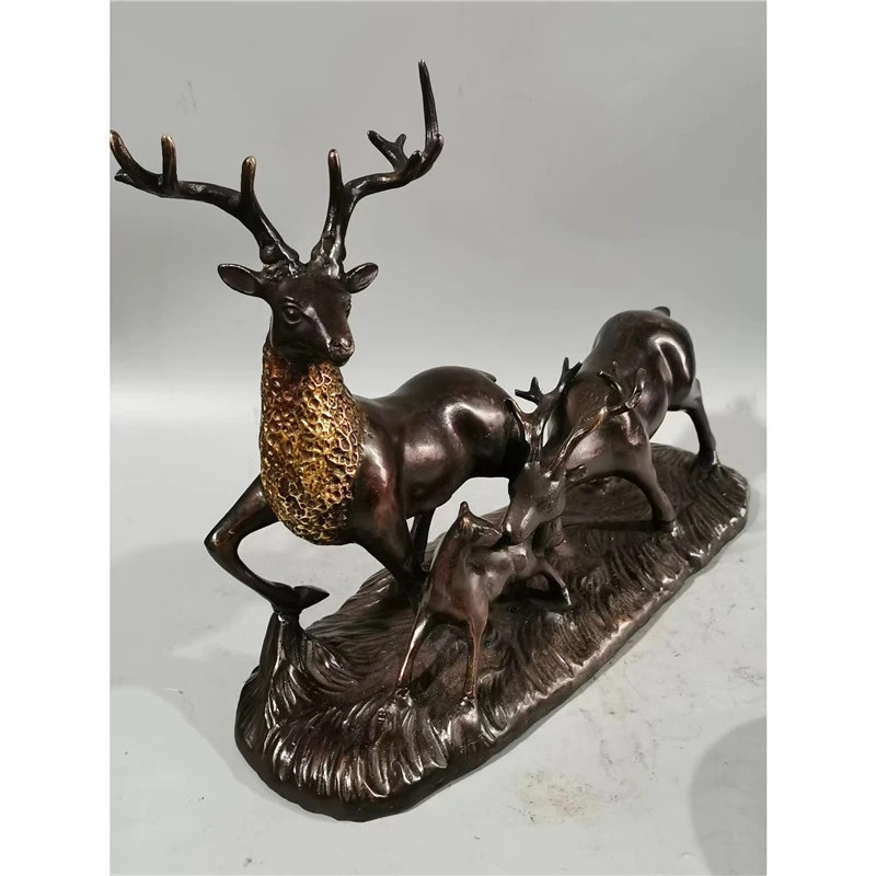 Wholesale with free shipping: Copper figurine, fortune , plum blossom deer, prosperity and wealth decoration for living