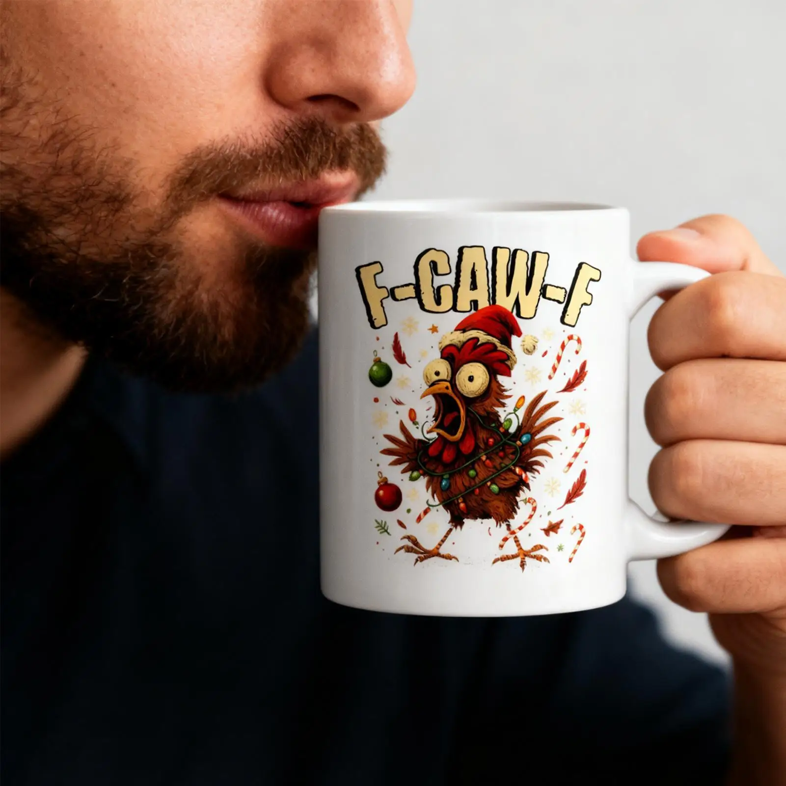 Chicken Cup Funny Rooster Ceramic 350ml Novelty Men Water Mug Drinking Cups For Men Women Friends Family Coworkers Beverage Wine