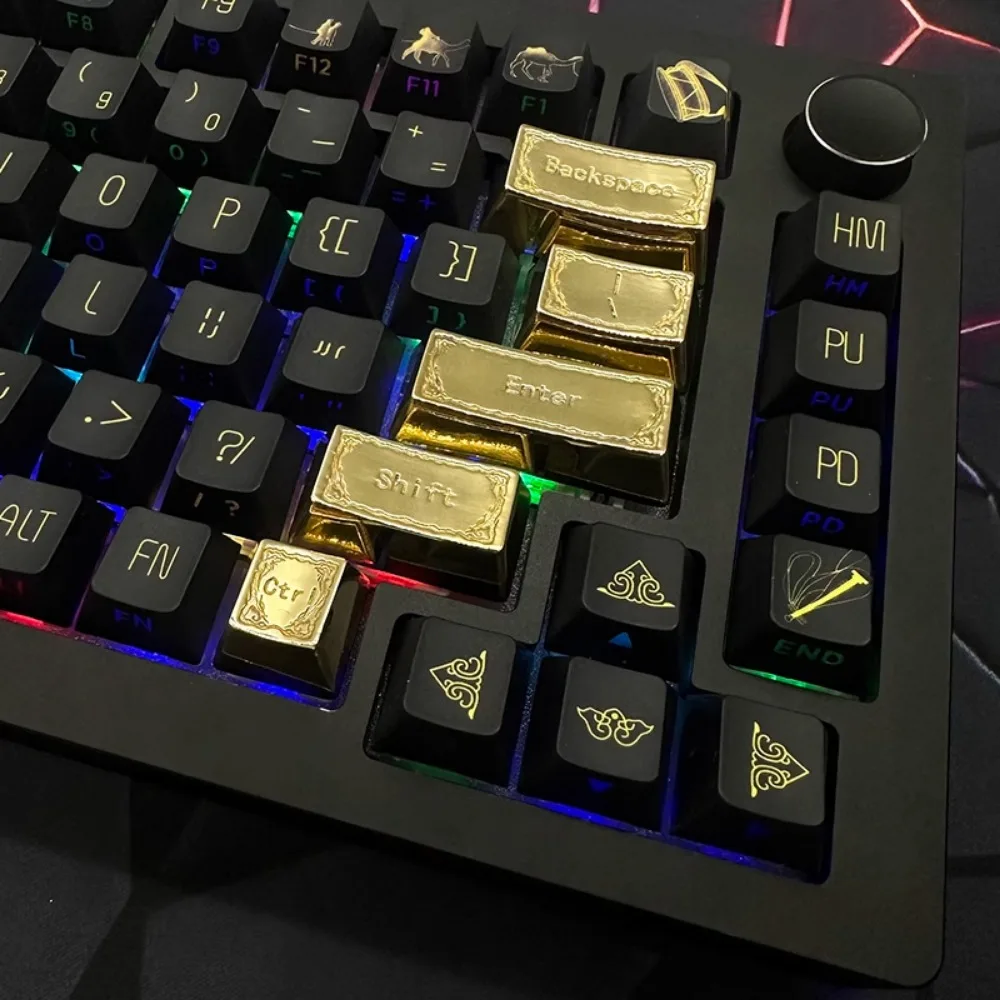 Echome Crusoe Theme Keycaps Custom Artists Pure Copper Cool Cherry ESC 1U Key Caps for Mechanical Keyboard Game Accessories Gift