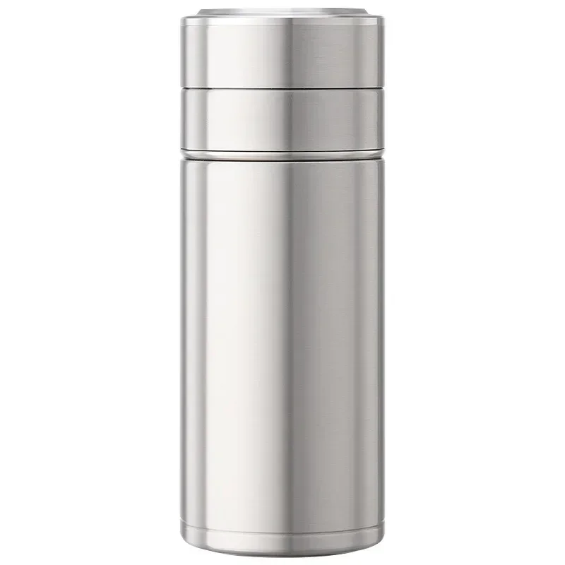 Premium Ceramic Liner Tea Thermos Bottle Teas Separated Cup Black 316 Stainless Steel Thermos Tea Cup Separates Tea and Water