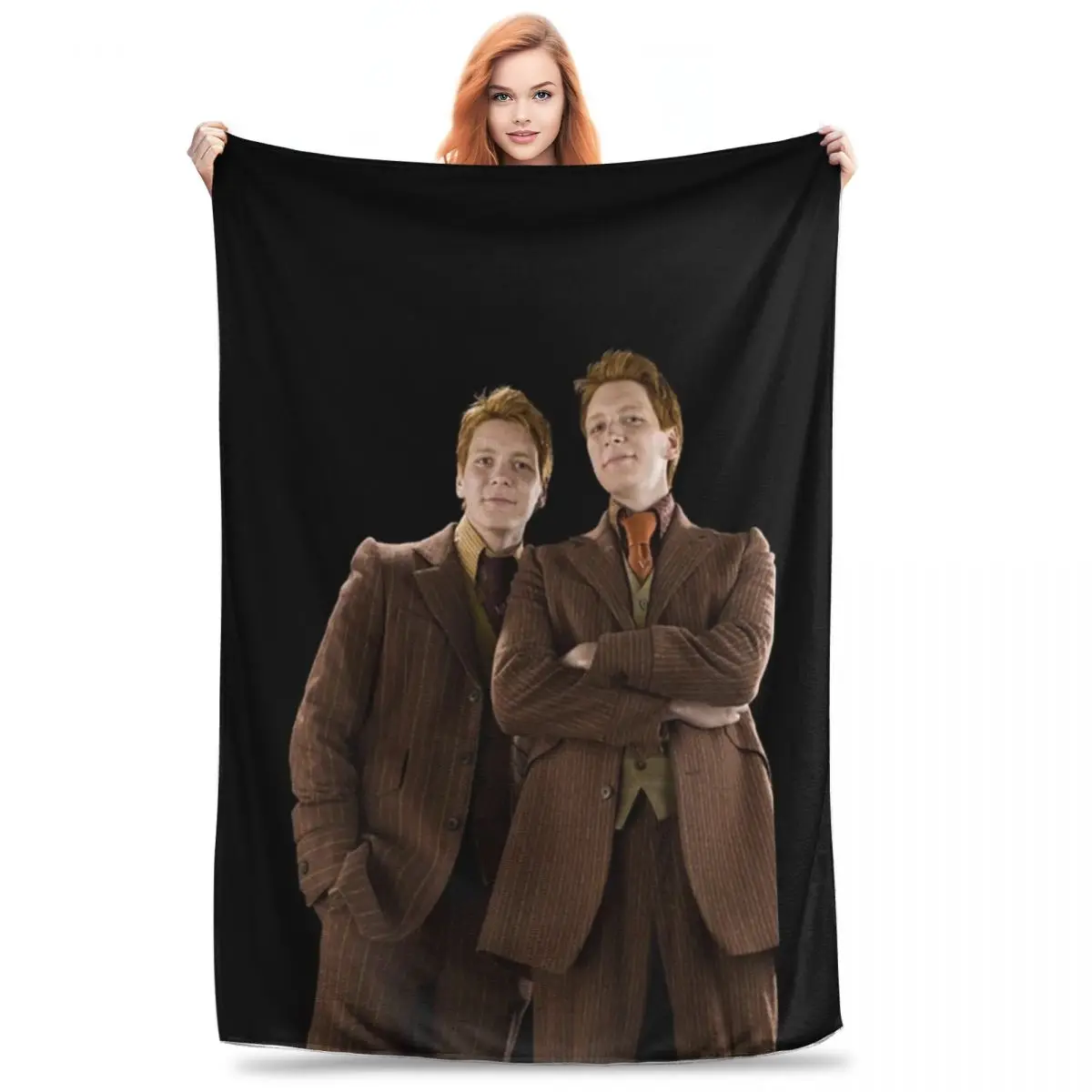 Fred And George Weasley Blanket Fleece Multi-function Sofa Throw Blankets For Home Bedroom Travel Throws Bedspread Quilt