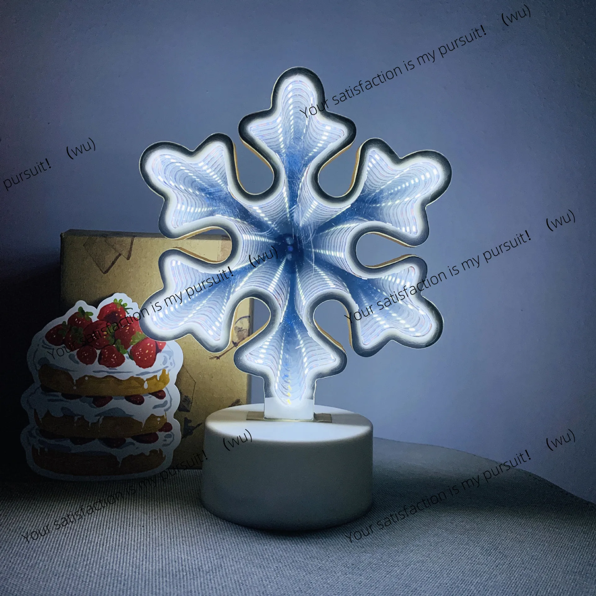 Christmas LED Decorative Light Tunnel Neon Snowflake Ambient Light Melaleuca Mirror