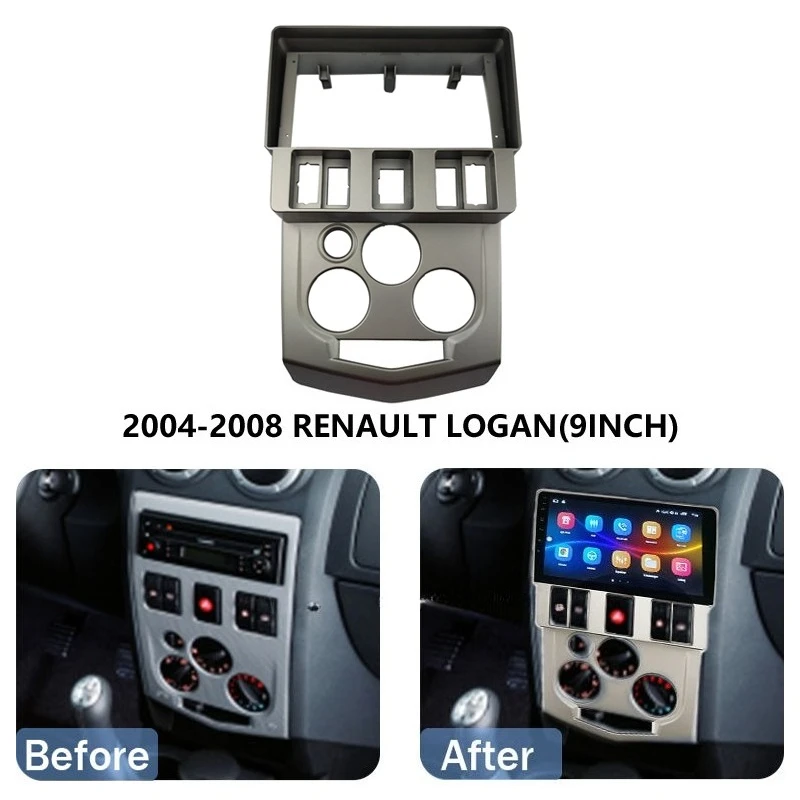 Car Radio Suitable for Renault 2004-2007 RENAULT LOGAN/L90 Android Navigation 9-Inch Versatile Modification Face Frame