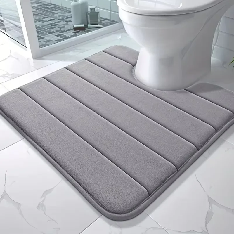 

Memory Foam U-Shaped Toilet Seat Cover Anti-Skid Super Absorbent Bathroom Carpet Non-Slip Bath Mat for Bathroom Decor