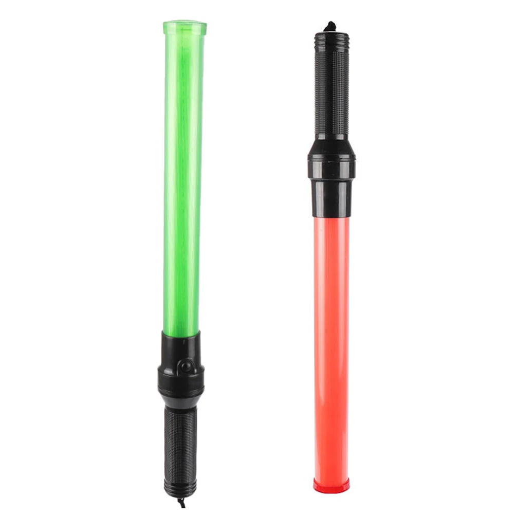 

2 PCS LED Fire Baton Signal Beacon Traffic Stick Emergency Plastic Glow