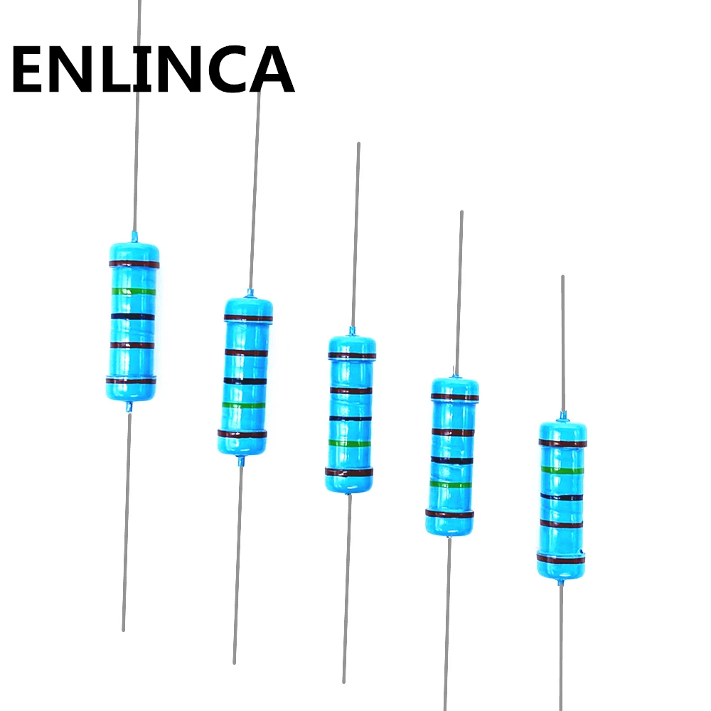 

20PCS 1W Metal Film Resistor 1% Five-color Ring Power Resistor 0.1~1M 2 4.7 10R 47 100 220 360 470 1K 2.2K 10K 22K 4.7K 100K Ohm