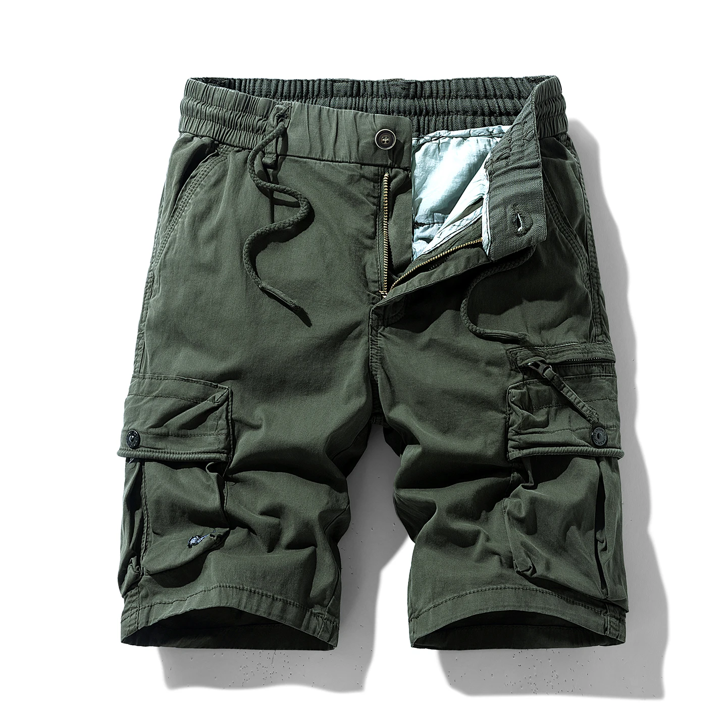 

Мужские модные шорты - летние дышащие брюки-карго из смесового хлопка с множеством карманов, подходят для активного отдыха, походов и бега.