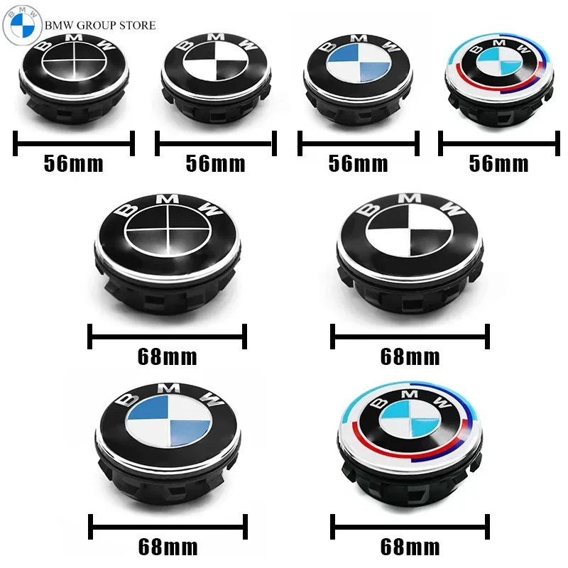 BMW GROUP 4Pcs 56MM 68MM Floating Wheel Center Caps For BMW G11 G20 G30 E39 E46 E60 E90 E87 G02 G05 F10 F30 F52 F48 F49 F39 F90