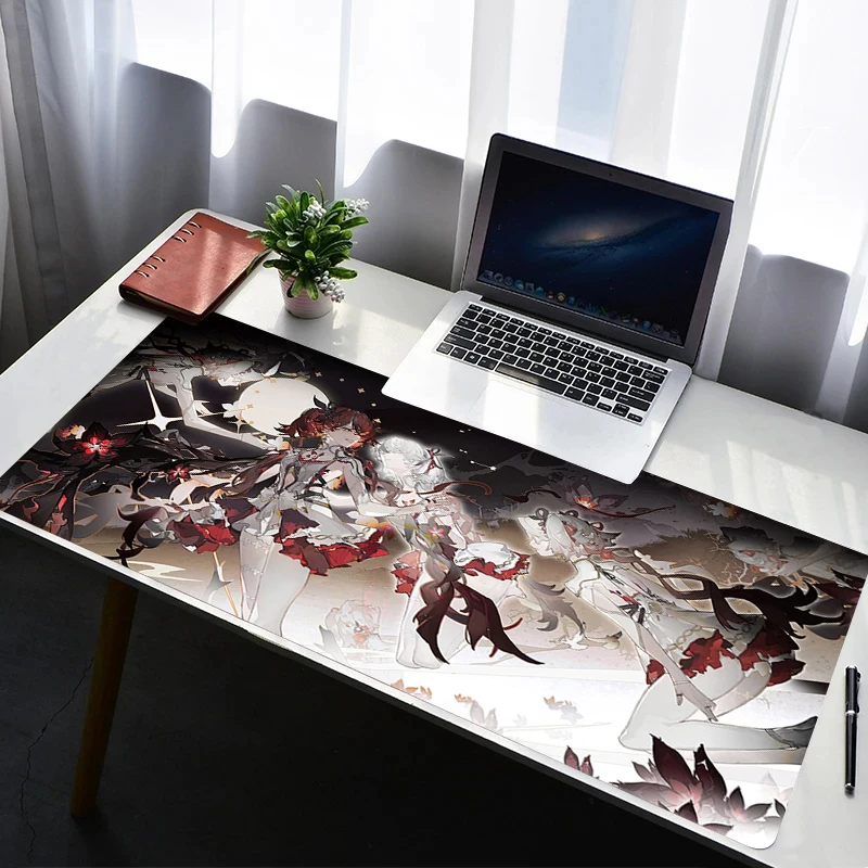 

Mouse Pad Computer Gaming Accessories Mousepad Rubber Extended Desk Mat Laptop Gamer W-wuthering W-waves Camellya Keyboard Pad