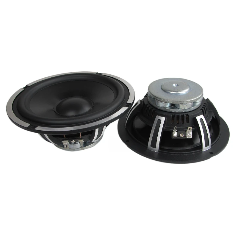 Waterproof 90DB 6.5 Inch 4Ω/8Ω RMS Power 30W Black Aluminum Basin Rubber Edge Full Range Car Speaker with Neodymium Magnet