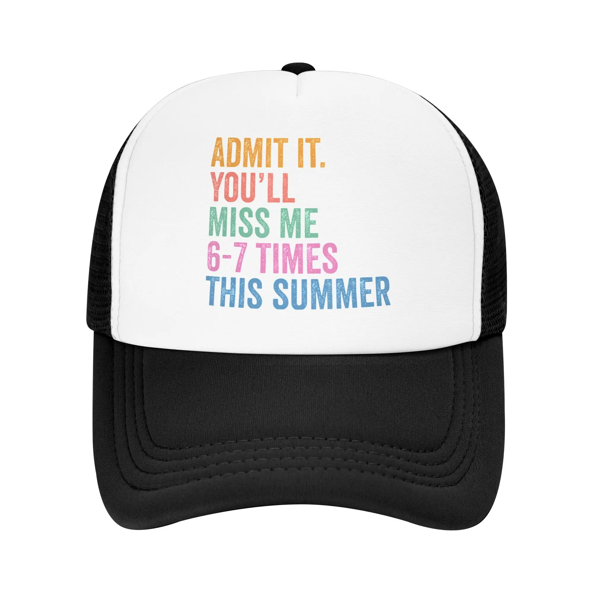 End of School Teacher Admit It You'll Miss Me 67 Last Day Mesh Sun Hats  Women Design Trucker Hat Street Kpop Rock Snapback Cap