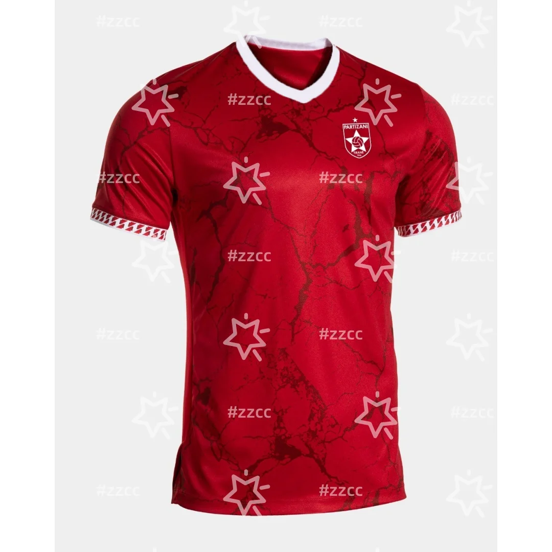 

25-26 Албания Категория Superiore FK Partizani домашняя футбольная майка Спортивная быстросохнущая мужская футболка Детская одежда Футболка Y2k