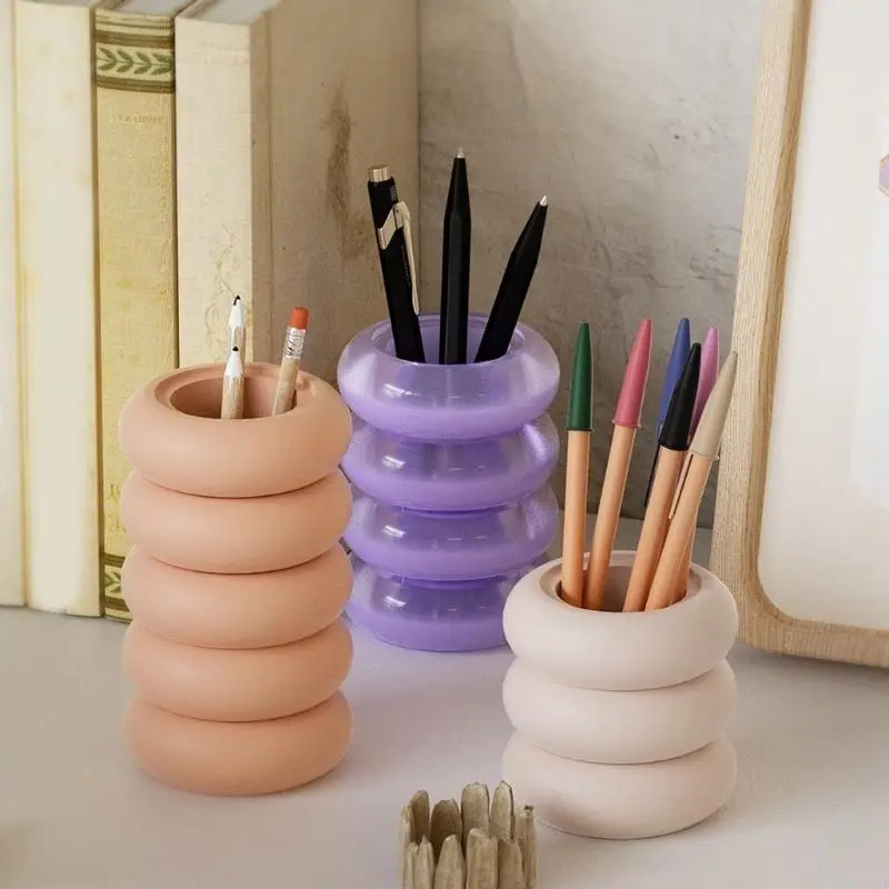 Epoxy Storage Jar Mold Pen Holder Resin Mould Jewelry Mould Flexible Silicone Mold for Candle Cup Jewelry Tool