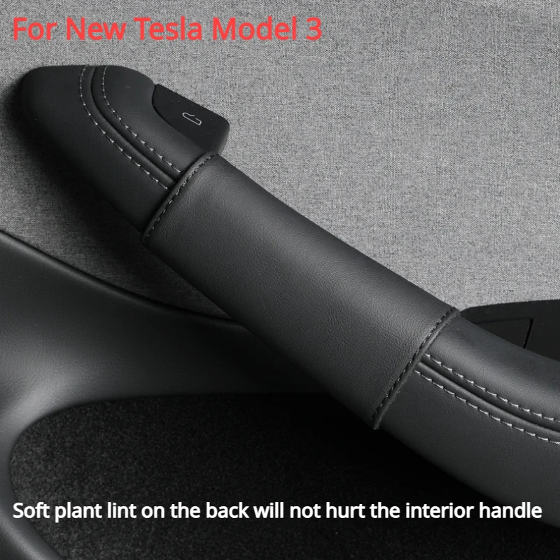 4 pezzi copertura protettiva per maniglia interna della portiera dell\'auto per tesla model 3 highland 2024 custodia protettiva in pelle Styling