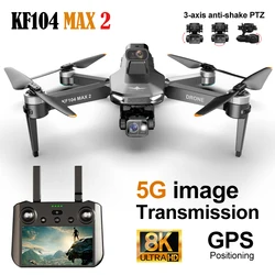 KF104 Promax GPS Drone with Camera 3-axis PTZ Anti-shake 8K Dual Camera Professional Aerial Vehicle 5G FPV 8000mA Battery Dron