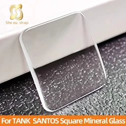 Hd Watch Glass Accessories Square Mineral Glass For CARTIER Tank Santos Double Bridge Watch Mirror High Definition Lens