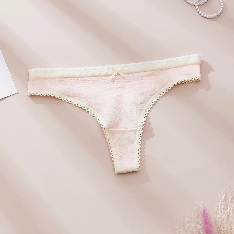 Perizoma da donna Moda Mutandine con stampa carina per donna Vita bassa Cotone Morbido e traspirante Lingerie Fiocco sexy Perizoma da donna Estate