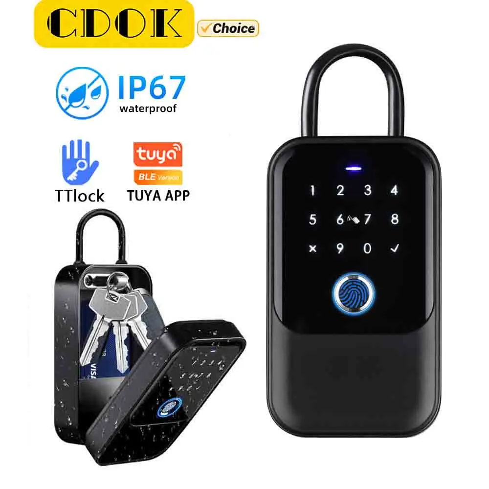 

CDOK K5 TTlock/Tuya smart key box, IP67 waterproof with sunscreen, key unlocking, reinforced aluminum alloy