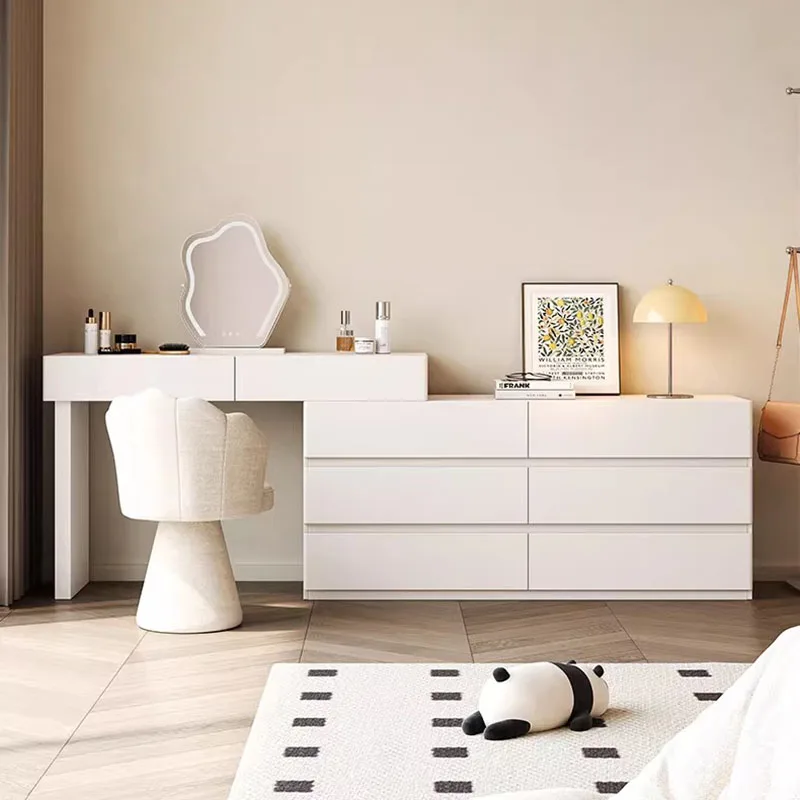 

Cosmetics White Dressing Table Large Women Organizer Luxury Mobile Cabinet Vanity Table Storage Penteadeira Trendy Furniture
