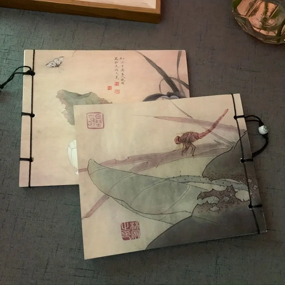 

Ancient Style Ancient Style Sketchbook Tassel Line Package Thread-bound Vintage Line-bound Sketchbook Lotus 80 Sheets